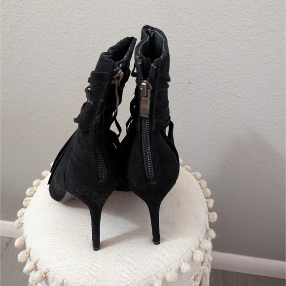 Charlotte Russe Fringe Peep Toe Booties - Picture 3 of 5